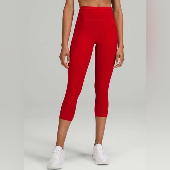 NWT Lululemon Swift Speed HR Crop 21" - Size 6 Dark Red - Picture 1 of 8